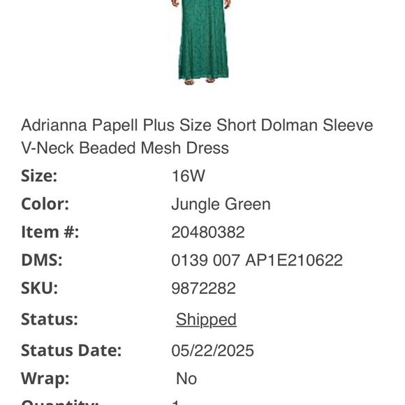 Adrianna Papell Evening Dress, Worn Once! - Picture 5 of 5